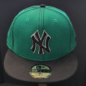 New Era, General Merchandise,59Fifty Green/Black New York Yankees Hat.